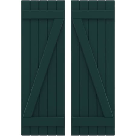 Americraft 5-Board (2 Batten) Wood Joined Board-n-Batten Shutters W/ Z-Bar, ARW102BB518X73FGH